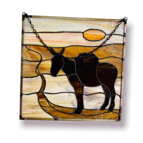Stained Glass Donkey Sunset - Picture 2 of 3